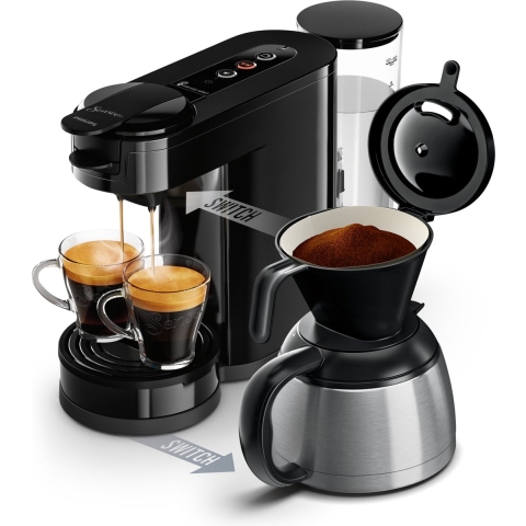 Koffiecupmachine - PHILIPS - SENSEO SWITCH HD6592/65 - Intens zwart