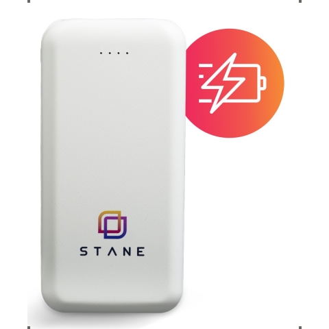 Stane powerbank 20.000mAh, 4 Poorten (Dual 2.4A USBMicro-USBUSB-C), Wit,,,,,,,