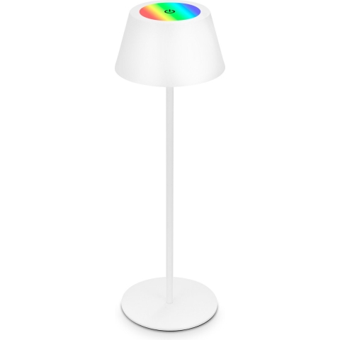 BRILONER - KIKI - RGB accu tafellamp 2 in 1, Touch, mobiel licht, LED tafellamp buiten, IP44, LED tafellamp snoerloos, Wit