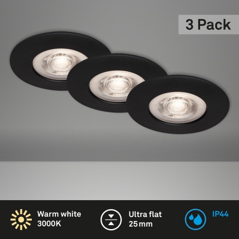 Briloner Leuchten LED-inbouwlampen, inbouwlampen, set van 3, plafondlampen elk 5 watt, elk 460 lu,