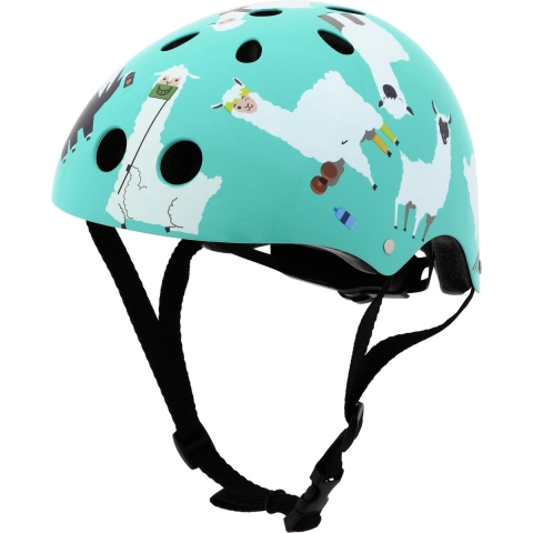Mini Hornit Lids Fietshelm voor Kinderen - met LED achterlicht - Lazy Llama (M)