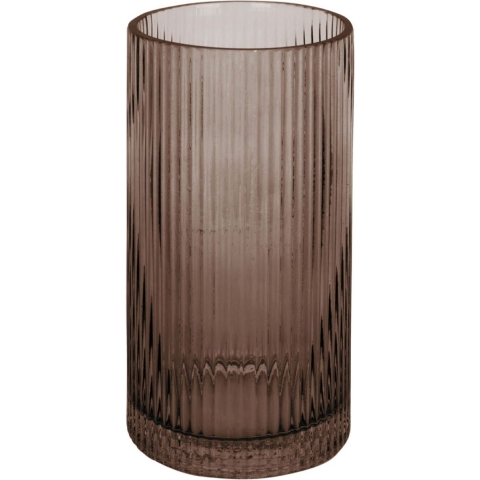 Present Time Vaas Allure Straight - Glas Chocolade Bruin -Ø10x20cm - Modern