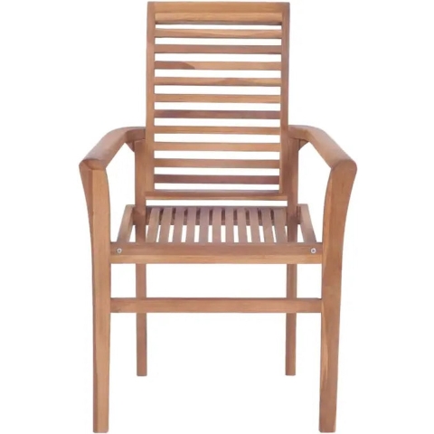 vidaXL - Eetkamerstoelen - stapelbaar - 2 - st - massief - teakhout