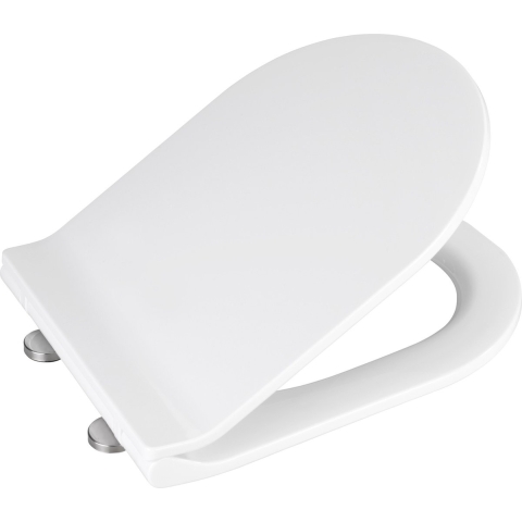 WENKO WC bril Habos - wit Thermoplast - Easy-Close sluiting - Fix-Clip bevestiging in RVS - Toiletbril - Toiletzitting,,,,