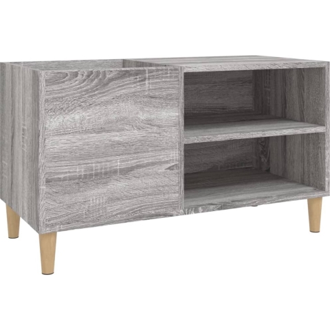 vidaXL - Platenkast - 84,5x38x48 - cm - bewerkt - hout - grijs - sonoma - eikenkleurig