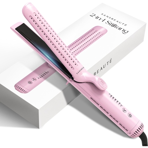 Sansbeauté® 2 in 1 Airflow Stijltang - Krultang - Stijltangen - Hair Straightener - Snel Opgewarmd - 140℃ t/m 220℃ - Stijlen&Krullen - ION techn