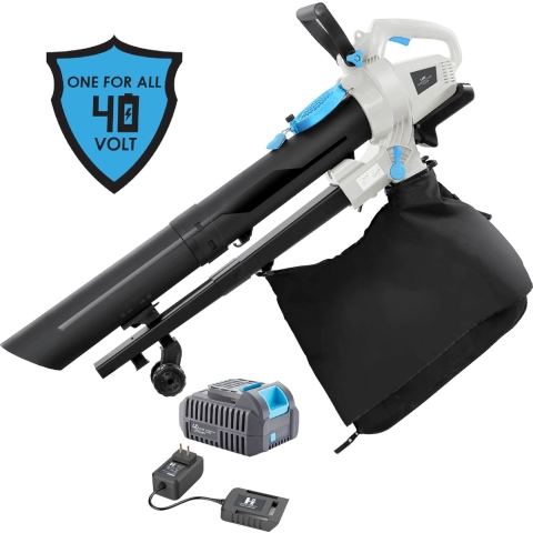 H-Ster Accu Bladblazer Leo 40 Volt - 3 IN 1 Blazen, zuigen en versnipperen - 187 km/h - incl. 40V accu en lader
