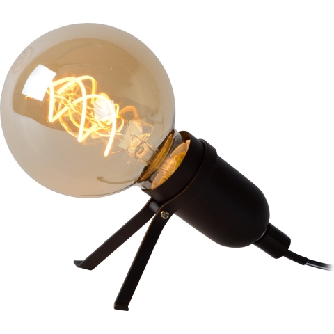 Lucide PUKKI - Tafellamp - LED - E27 - 1x5W 2200K - Zwart,
