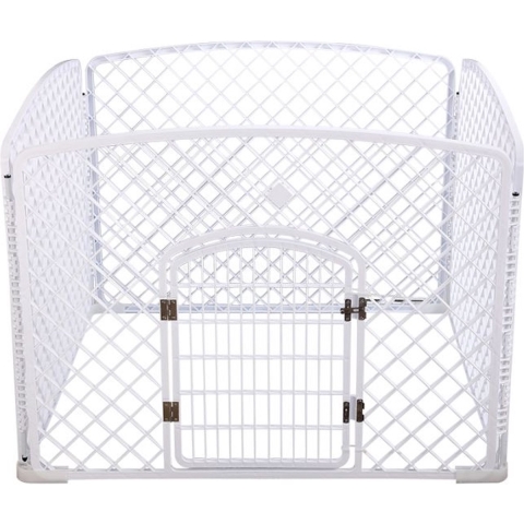 Topmast puppyren playpen - Kunststof - Wit. 4-delig - 100 * 100 * 75cm Hoog.