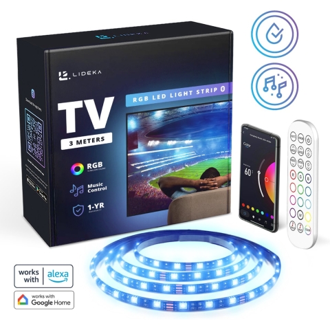 Lideka TV LED strip 3 Meter Auto USB RGB met Afstandsbediening