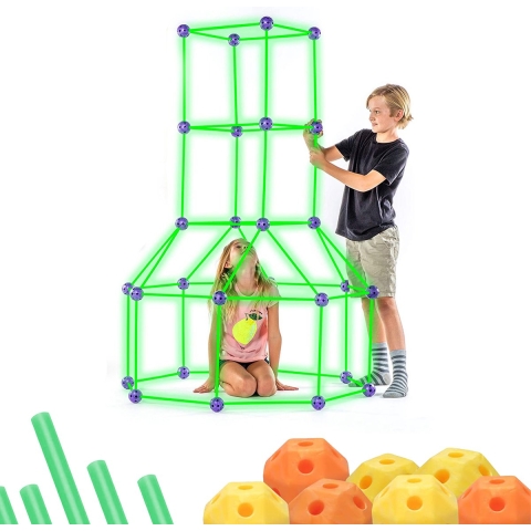 JUST23 Glow In The Dark Mega Speelgoed Bouwpakket Bouwspeelgoed– Fort&Hut bouwen,,,,,,,,,