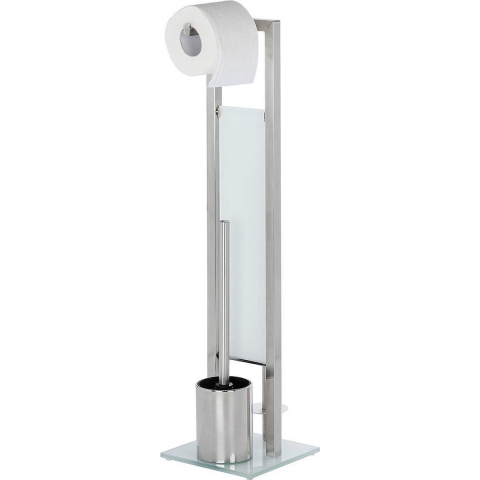 WENKO Toiletbutler Rivalta RVS mat Toiletborstel met houder, Toiletrolhouder en Reserverolhouder,,,