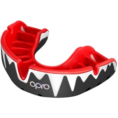 OPRO Gebitsbeschermer Self-Fit Platinum-Edition V2 Fangz Zwart/Rood/Wit Senior Maat