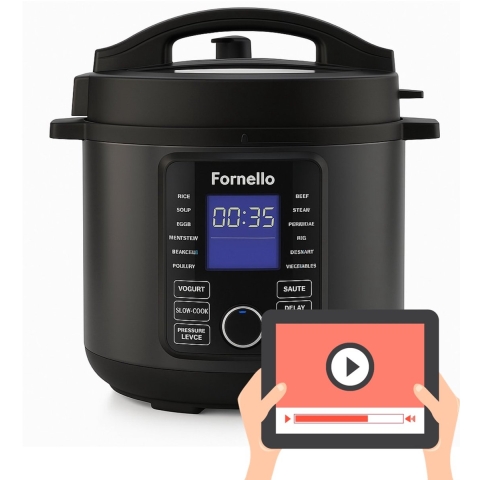 Fornello Multicooker 6L - Slowcooker met Timer&Kookboek - Rijstkoker - Pressure Cooker