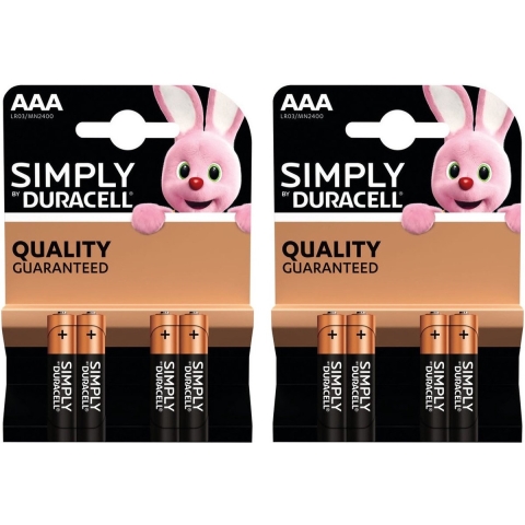 20x Duracell AAA Simply batterijen alkaline Lr03 Mn2400 1.5 V -