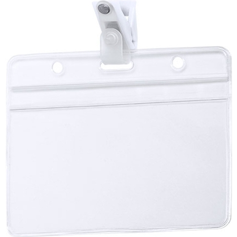 Multipack of 40x stuks iD badgehouder met bevestigings clipje 11,5 x 9,2 cm -