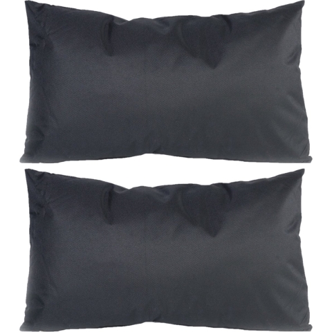 4x stuks bank/sier kussens voor binnen en buiten in de kleur zwart 30 x 50 cm Tuinkussens voor buite -