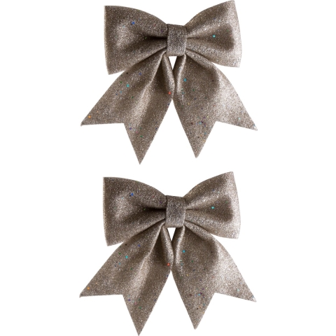 Cosy & trendy Kersthanger - 3x stuks - strik - champagne - 25 x 30 cm -