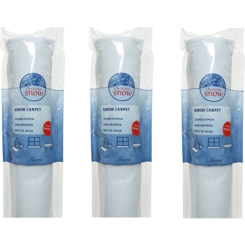 Sneeuwdeken - 4x stuks - op rol - wit - 350 x 90 x 0,2 cm - sneeuwtapijt - sneeuw achtergrond -