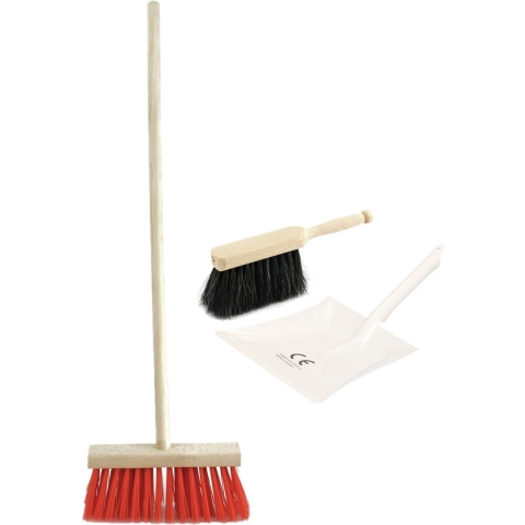 Kinder schoonmaak set 3-delig wit -