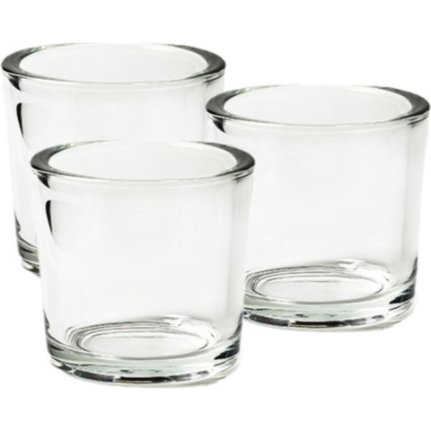 Kaarsenhouder - Set van 12x stuks - Waxinelichtjeshouder - transparant - glas - 12 cm -