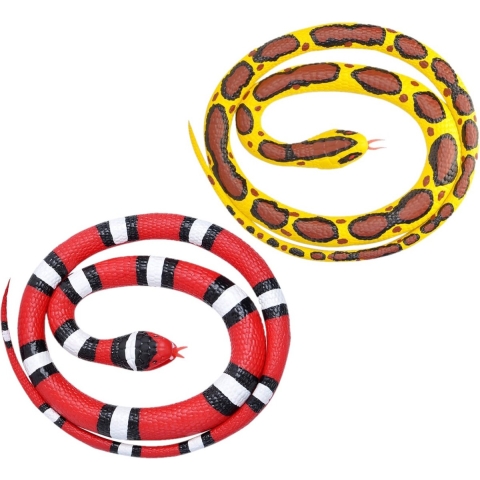 Setje van 2x rubberen nep/namaak slangen van 117 cm -