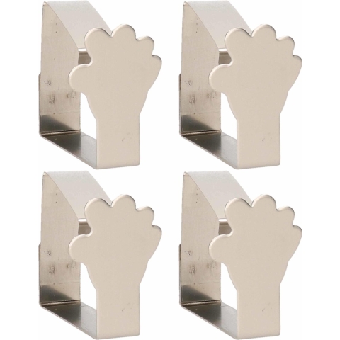 8x Tafelkleed klemmen zilveren handen 4 cm -