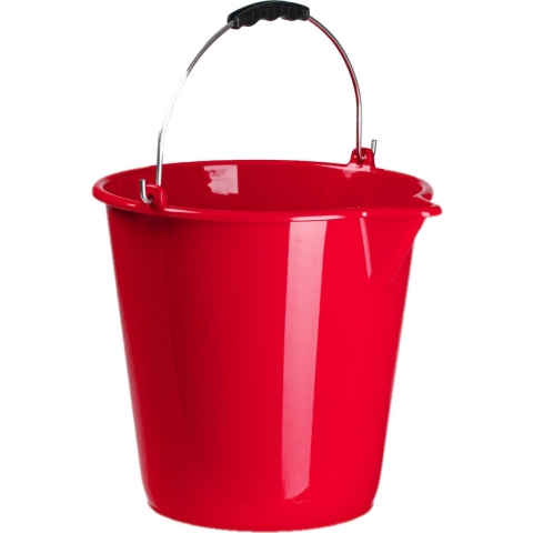 Plasticforte Emmer - Set van 3x stuks - met schenktuit - 12L - fuchsia roze - schoonmaakemmer -