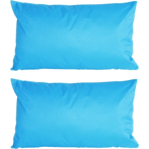 8x Bank/sier kussens voor binnen en buiten in de kleur lichtblauw 30 x 50 cm -