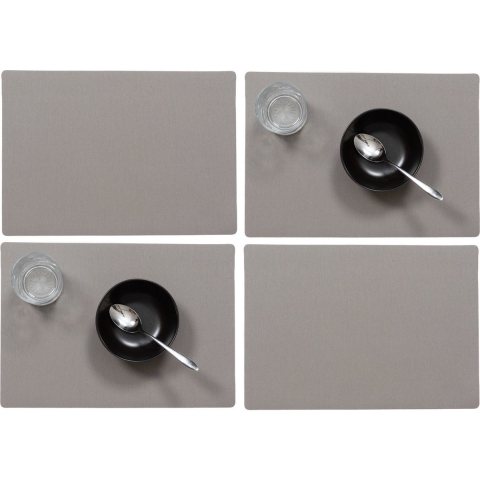 Wicotex luxe Placemats Plain - Set van 10x stuks - taupe - 43 x 30 cm - Met anti slip laag - Teflon -