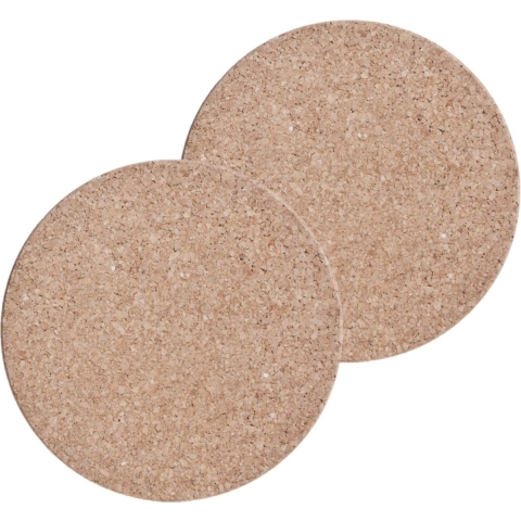 Zeller pannenonderzetters rond - 3x - kurk - dia 30 cm - Pannen/schalen onderzetters - lichtbruin -