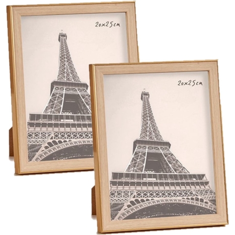 Fotolijstje - 3x stuks - goud - 23 x 28 cm - geschikt voor een foto van 20 x 25 cm -