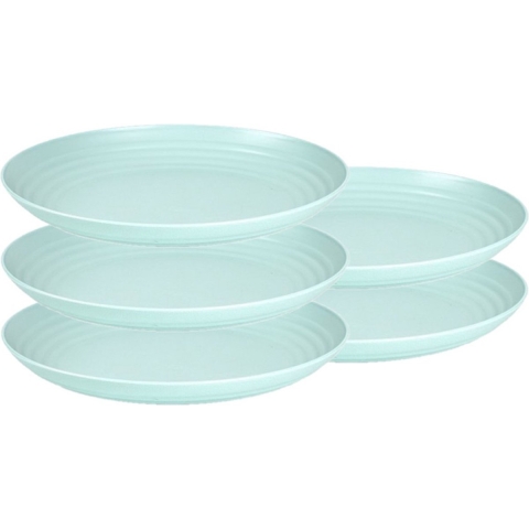 Plasticforte Rond bord/camping bord - Set van 10x stuks - D25 cm - mintgroen - kunststof -