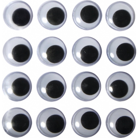 Zelfklevende Wiebel Oogjes - 96x - 15 mm - hobby/knutselmateriaal -