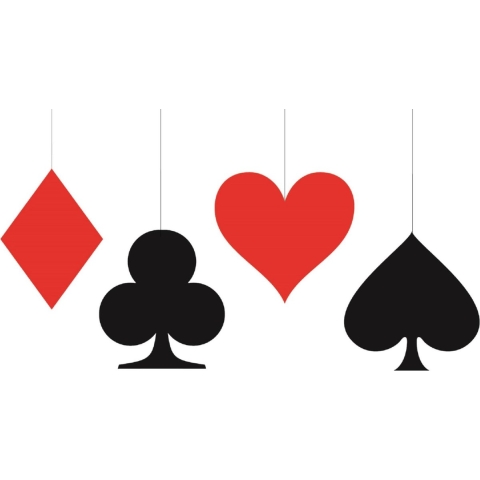 8x stuks Kaartspel/casino speelkaarten decoratie hangers -