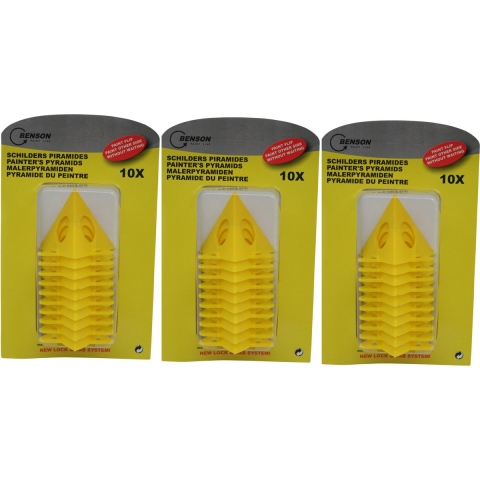 Benson Schilderpiramides - 30x stuks - geel - 5 cm - schilder piramides -