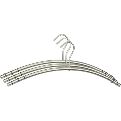 Kledinghangers - 6x - zilver - roestvrij staal - 45 x 17 x 1,3 cm -