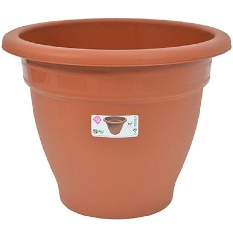 Plantenpot/bloempot - D50 cm - terra cotta kleur - rond - kunststof -