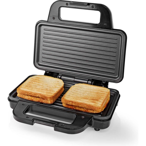 Nedis KASG100FBK Sandwich Maker Zwart/Zilver