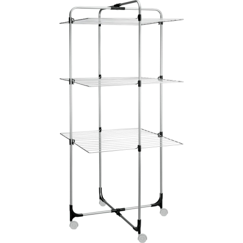 Metaltex Aliseo Droogtoren 30 m Drooglijn 76x68x154 cm Zilver/Zwart