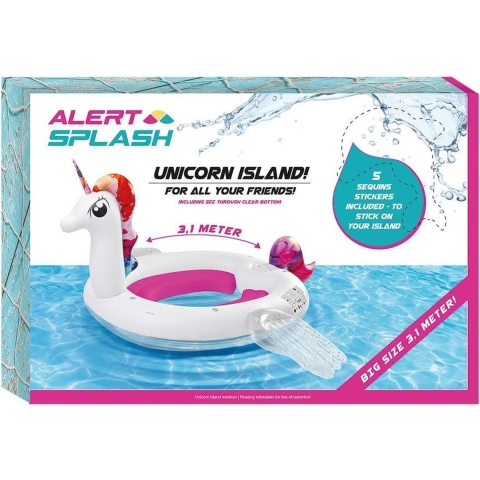 Alert Splash Opblaasbaar Eenhoorn Eiland 310x270x175 cm + 5 Stickers