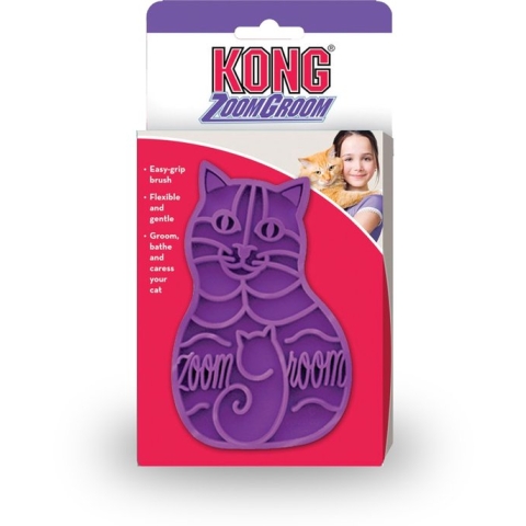 KONG Zoom Groom Kattenborstel – Borstel – Kattenkam – Paars – 11cm