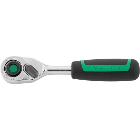 Stahlwille Bit-/hefboomomschakelratel | 1/4 inch met uitdrukfunctie | lengte 117 mm 80 tanden | 1 stuk - 11131010 11131010