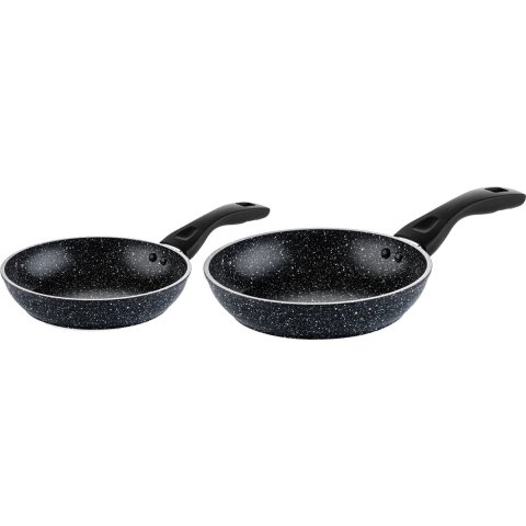 Westinghouse Koekenpannenset Black Marble ø 24 & 28 cm - inductie en alle andere warmtebronnen