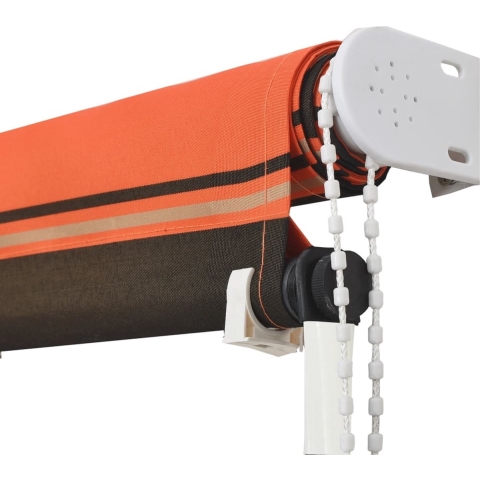 vidaXL - Luifel - uittrekbaar - 350x150 - cm - oranje - en - bruin