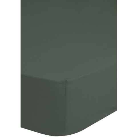 Satijnen Hoeslaken - 180x220cm - 100% Zacht Katoen Satijn - Tot 25cm Matrasdikte - Donkergroen Olijf