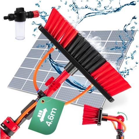Hortensus Waterborstel - Telescopisch - Incl. Zeepdispenser - 460 x 29 x 7cm - Rood