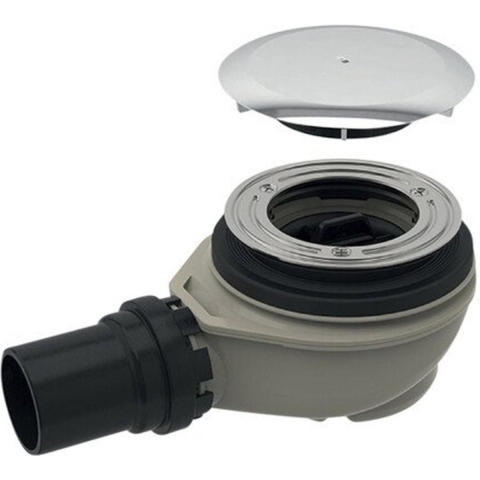 Geberit Douchebakafvoer Met Deksel 90 Mm. Chroom