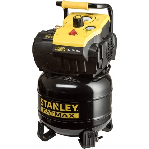 Stanley Fatmax Luchtcompressor FMXCM0021E - TAB 200/10/24V - 24L/10Bar - Europese Snelkoppeling - Olievrije Compressor - Metaal - Geel/Zwart