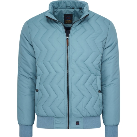 Mario Russo Aviation Jacket - Jas Heren - Winterjas Heren - Waterafstotend - Steen Blauw - L
